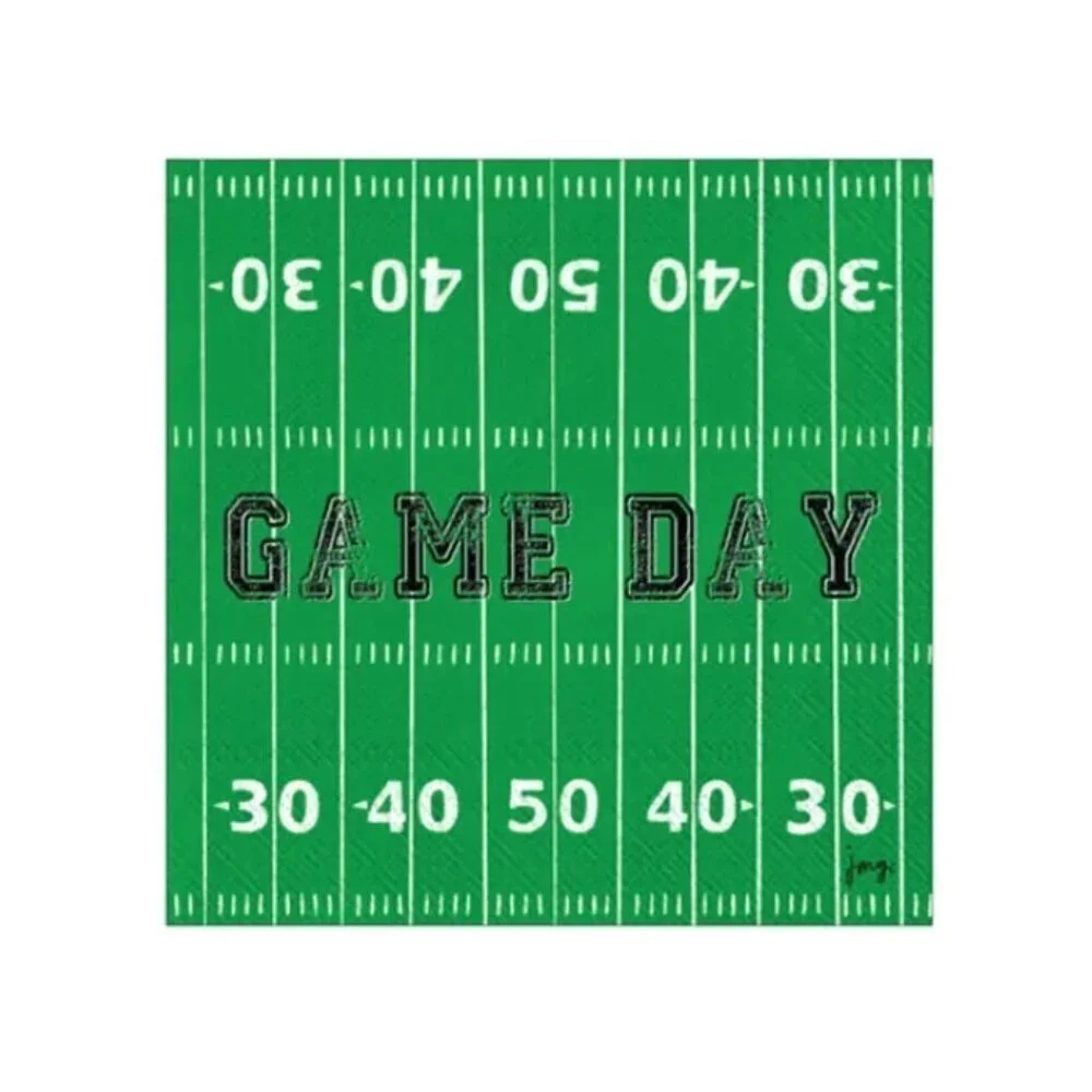 NWT - Paper Cocktail Paper Napkins Game Day Field -40 per pkg: 3 ply - 5 x 5 in.